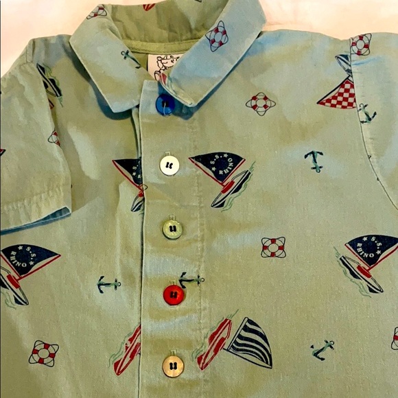 Painting Red Rhinos Nautical Shirt size 4/5 - Picture 6 of 10
